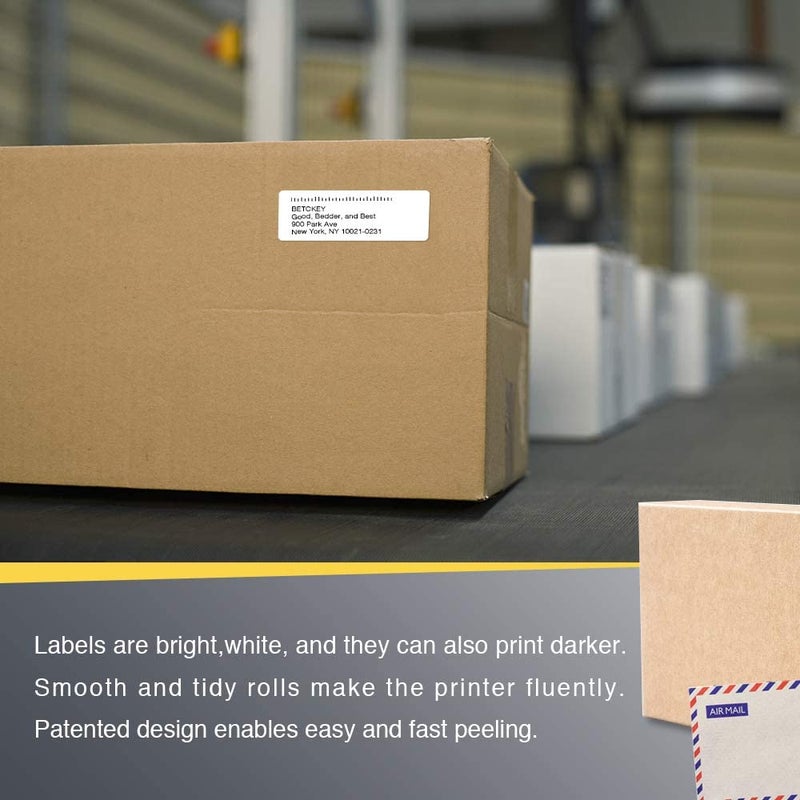 BETCKEY - 1" x 3" (25 mm x 76 mm) Barcode & Address Labels Compatible with Zebra & More Label Printer,Premium Adhesive & Perforated [2 Rolls, 1040 Labels] - Image 5